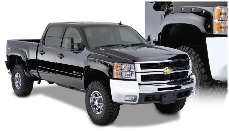 Bushwacker 07-13 Chevy Silverado 1500 Fleetside Pocket Style Flares 4pc 69.3in Bed - Black 40942-02 Main Image