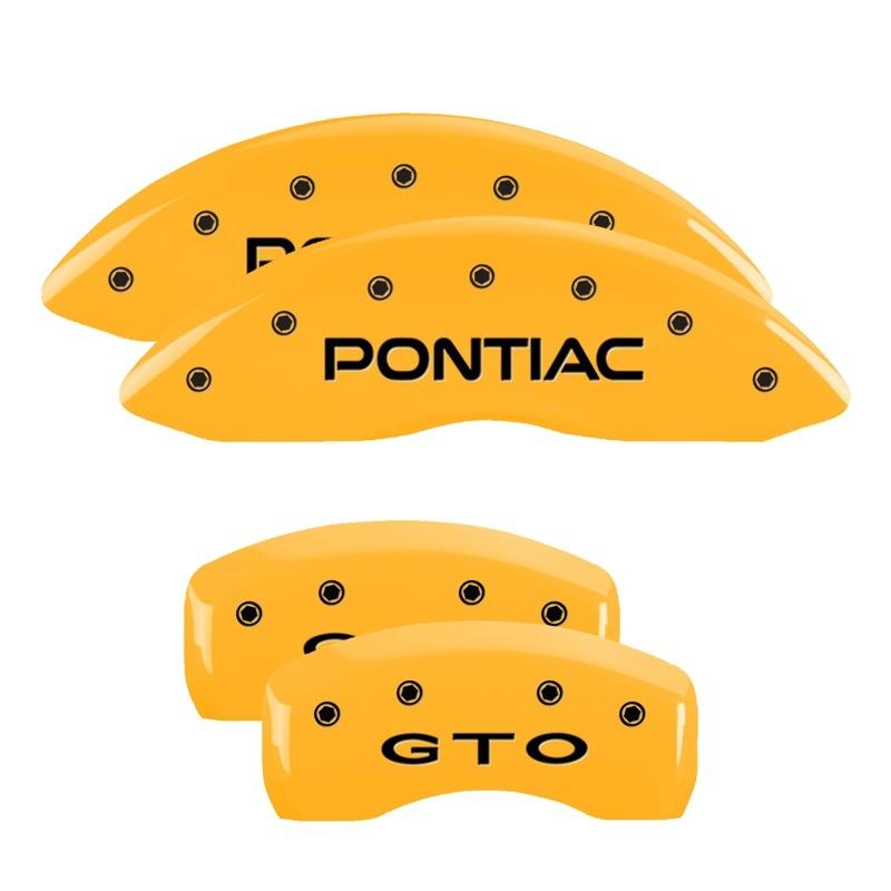 MGP 4 Caliper Covers Engraved Front Pontiac Rear Gto Yellow Finish Black Char 2004 Pontiac GTO 18029SGTOYL Main Image