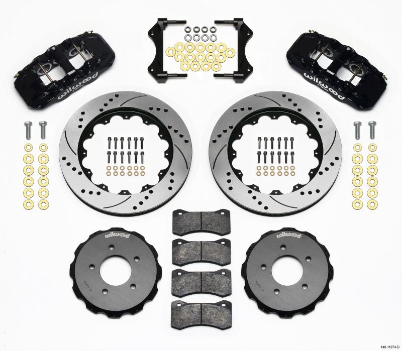 Wilwood AERO6 Front Hat Kit 14.00 Drilled 99-06 BMW E46 140-11974-D Main Image