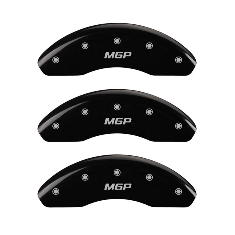 MGP 4 Caliper Covers Engraved Front & Rear MGP Black finish silver ch 57001SMGPBK Main Image