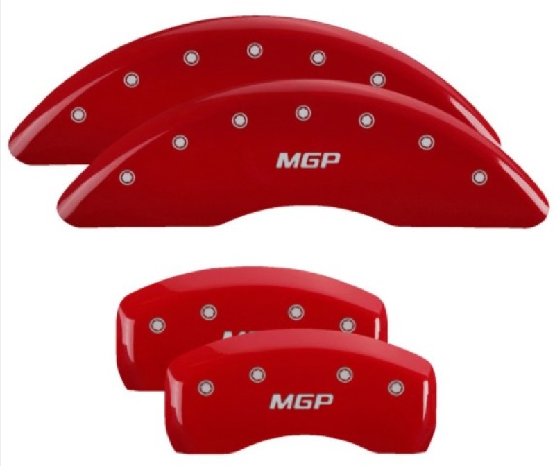 MGP 4 Caliper Covers Engraved Front & Rear MGP Red Finish Silver Characters 2017 Kia Sportage 21194SMGPRD