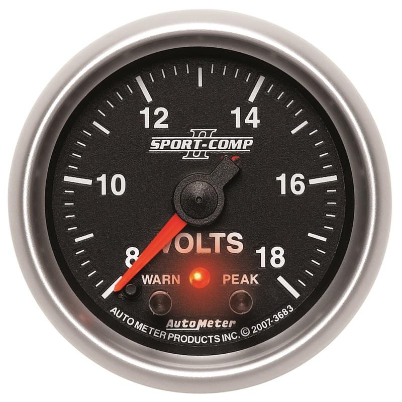 Autometer Sport-Comp II 2-1/16in Digital Voltometer Gauge - 18V 3683 Main Image