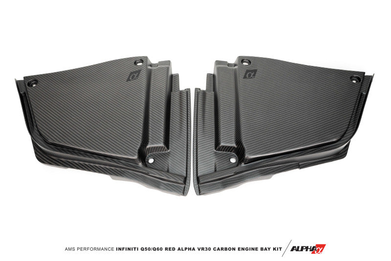 AMS Performance Infiniti 17+ Q60 / 16+ Q50 3.0TT Alpha Matte Carbon Rear Engine Bay Cover Set ALP.28.06.0003-1