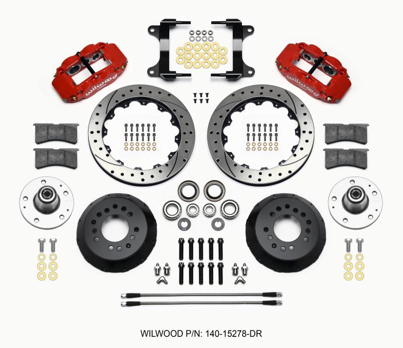 Wilwood Narrow Superlite 6R Front Hub Kit 12.88in Drill Red 82-92 Camaro//Firebird 140-15278-DR Main Image