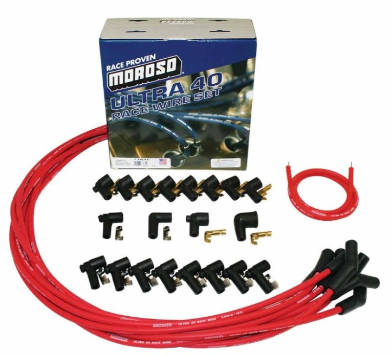 Moroso Universal Ignition Wire Set - Ultra 40 - Unsleeved - 135 Degree - Red 73836