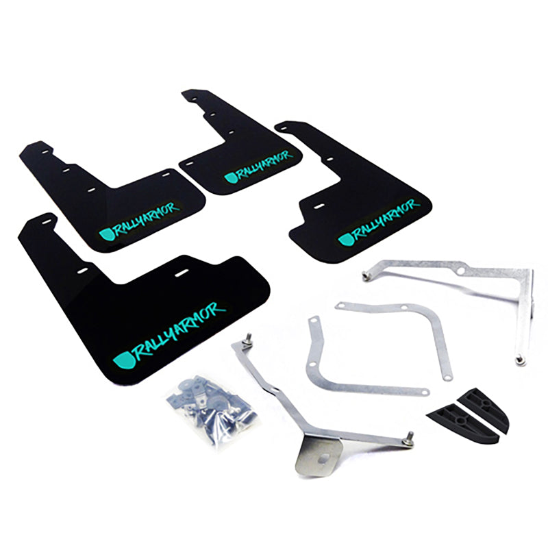 Rally Armor RAL UR Blk Flap/Teal Logo Body Armor & Protection Mud Flaps main image