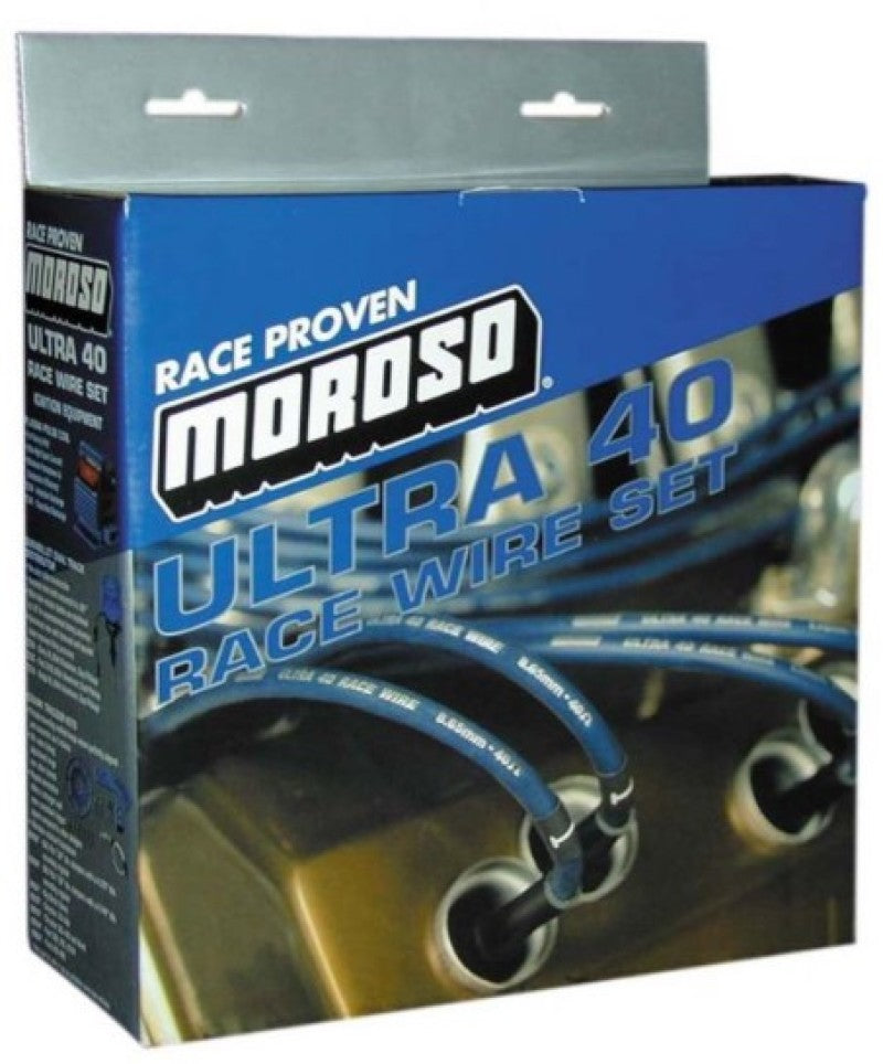 Moroso Chevrolet Big Block Ignition Wire Set - Ultra 40 - Sleeved - Non-HEI - Crab - 90 Degree -Blue 73621