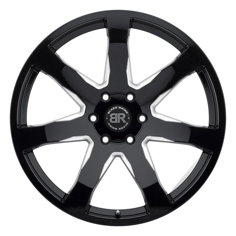 Black Rhino Mozambique 20x8.5 6x114.3 ET20 CB 76.1 Gloss Black w/Milled Spokes Wheel 2085MZA206114B76 Main Image