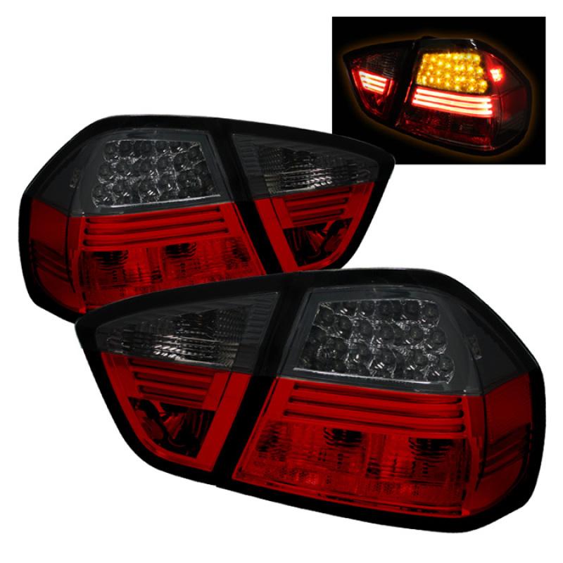 Spyder BMW E90 3-Series 06-08 4Dr LED Tail Lights Red Smoke ALT-YD-BE9006-LED-RS 5000910 Main Image