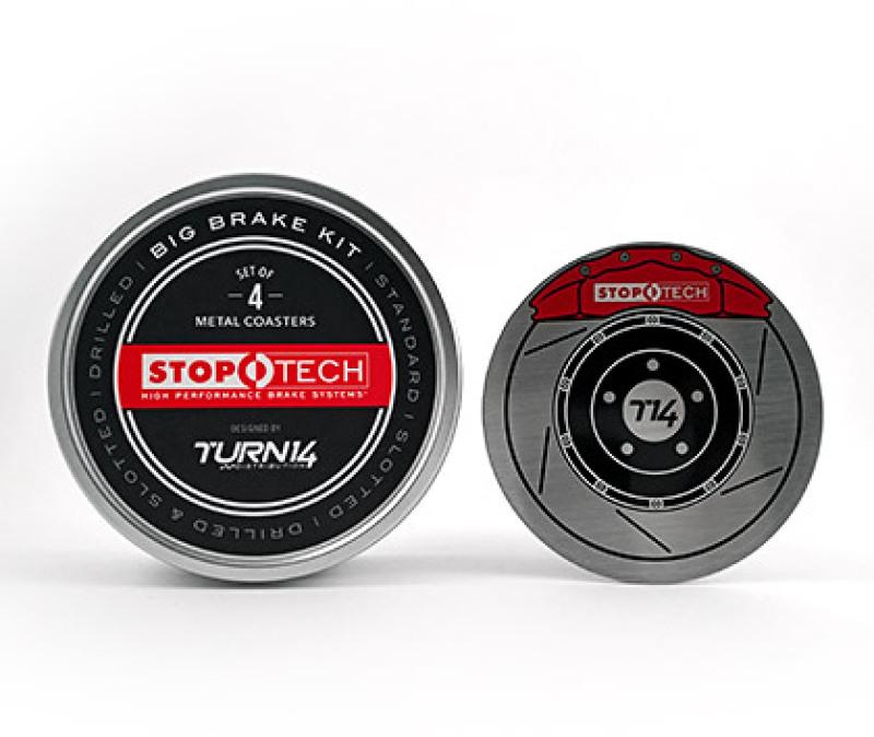 Turn 14 Distribution x StopTech BBK Metal Drink Coaster Set T1485100 Main Image