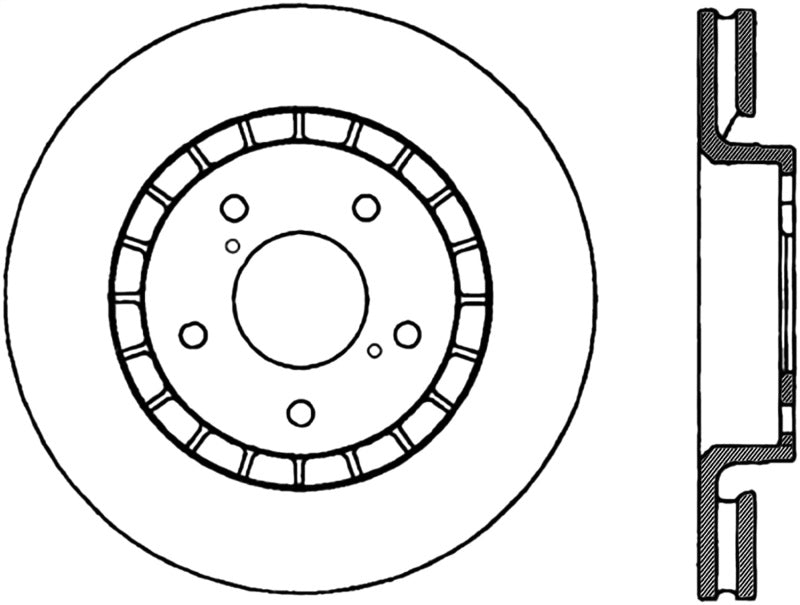 StopTech Sport Cross Drilled Brake Rotor; Front Right