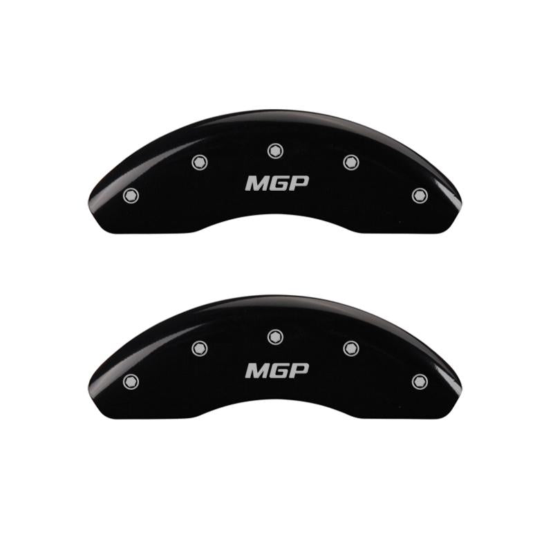 MGP Front set 2 Caliper Covers Engraved Front MGP Black finish silver ch 31001FMGPBK Main Image