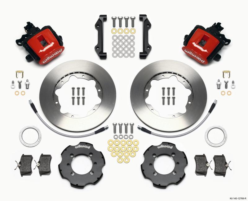 Wilwood Combination Parking Brake Rear Kit 11.00in Red 2012 Fiat 500 w/ Lines 140-12768-R Main Image