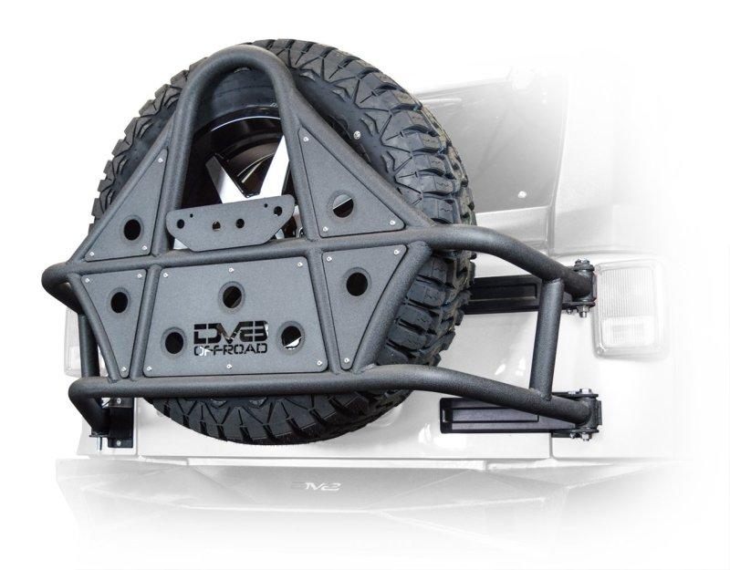 DV8 Offroad 07-18 Jeep Wrangler Body Mounted Tire Carrier TCSTTB-01 Main Image