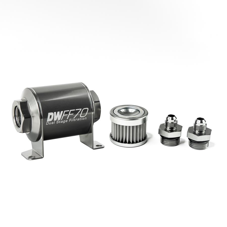 DeatschWerks '-6AN, 5 micron, 70mm In-line fuel filter kit