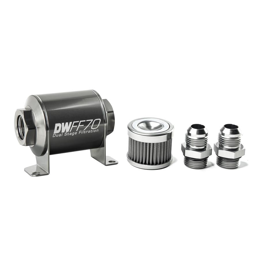 DeatschWerks '-10AN, 40 micron, 70mm In-line fuel filter kit