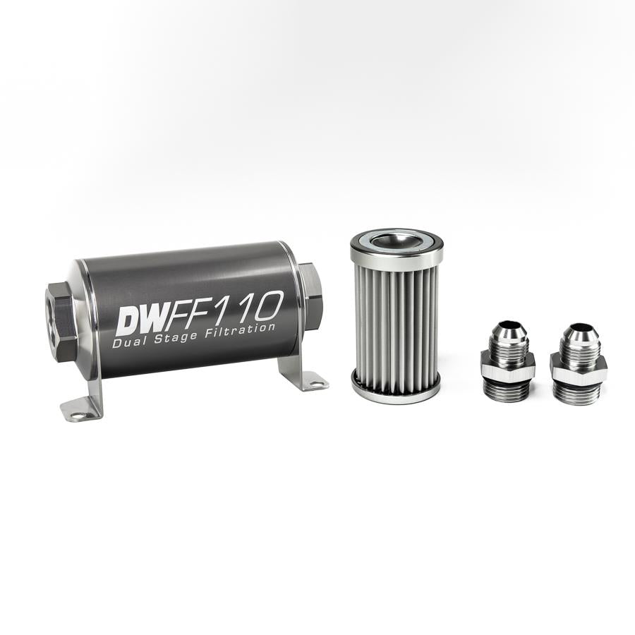 DeatschWerks '-8AN, 5 micron, 110mm In-line fuel filter kit