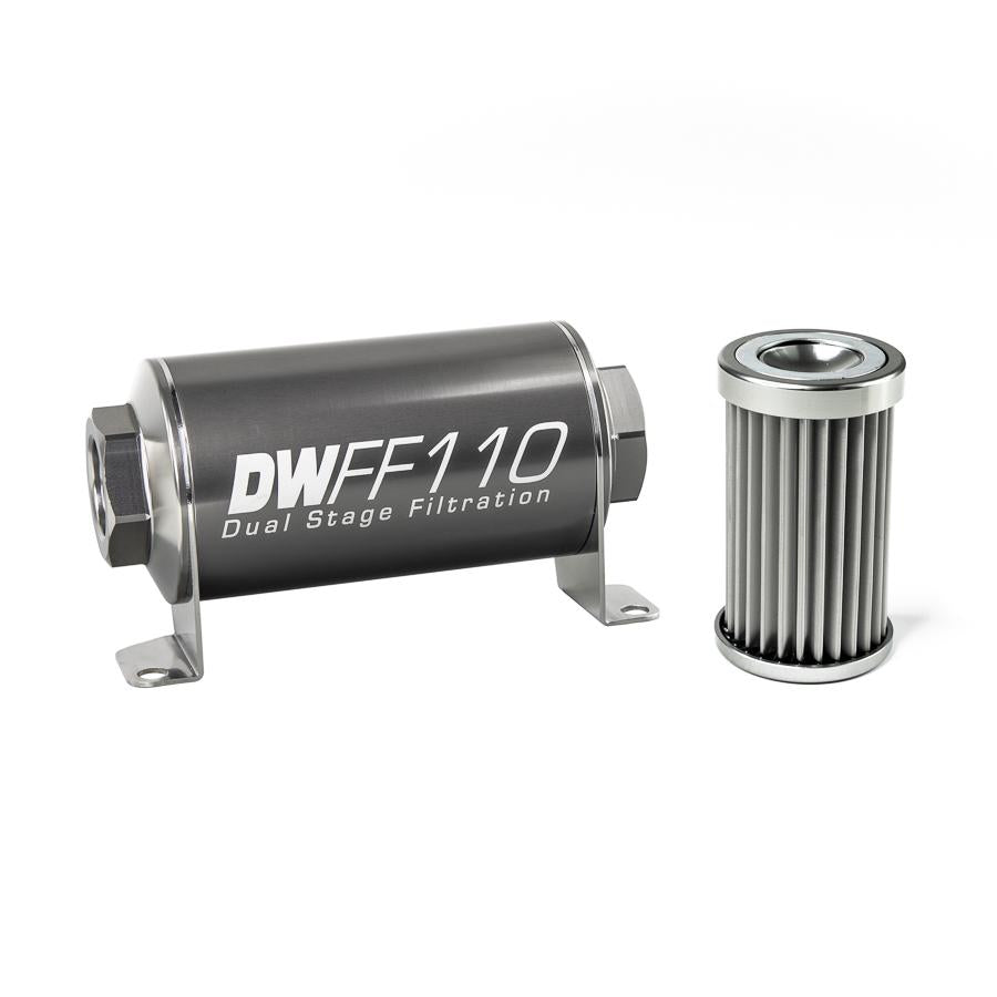DeatschWerks '-10AN Female, 5 micron, 110mm In-line fuel filter kit