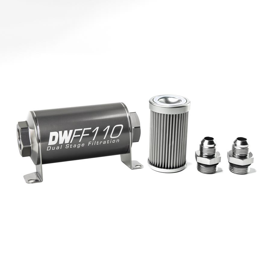 DeatschWerks '-8AN, 10 micron, 110mm In-line fuel filter kit