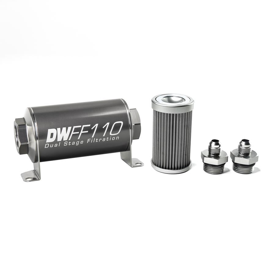 DeatschWerks '-6AN, 40 micron, 110mm In-line fuel filter kit