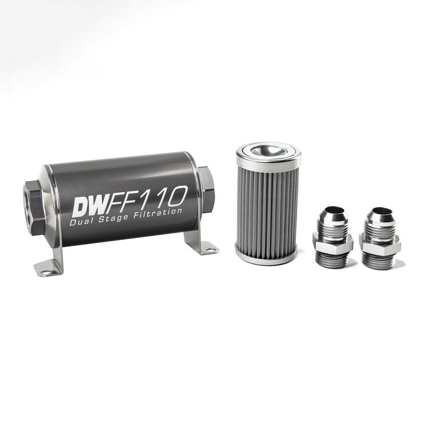 DeatschWerks '-10AN, 100 micron, 110mm In-line fuel filter kit