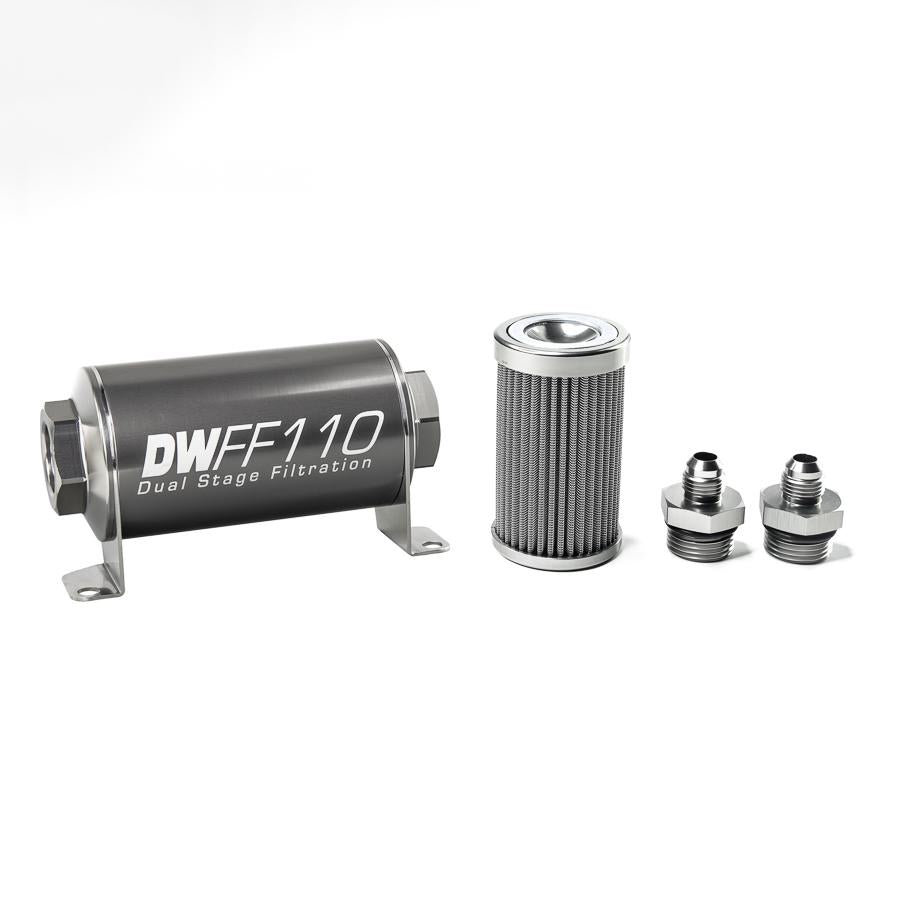 DeatschWerks '-6AN, 100 micron, 110mm In-line fuel filter kit