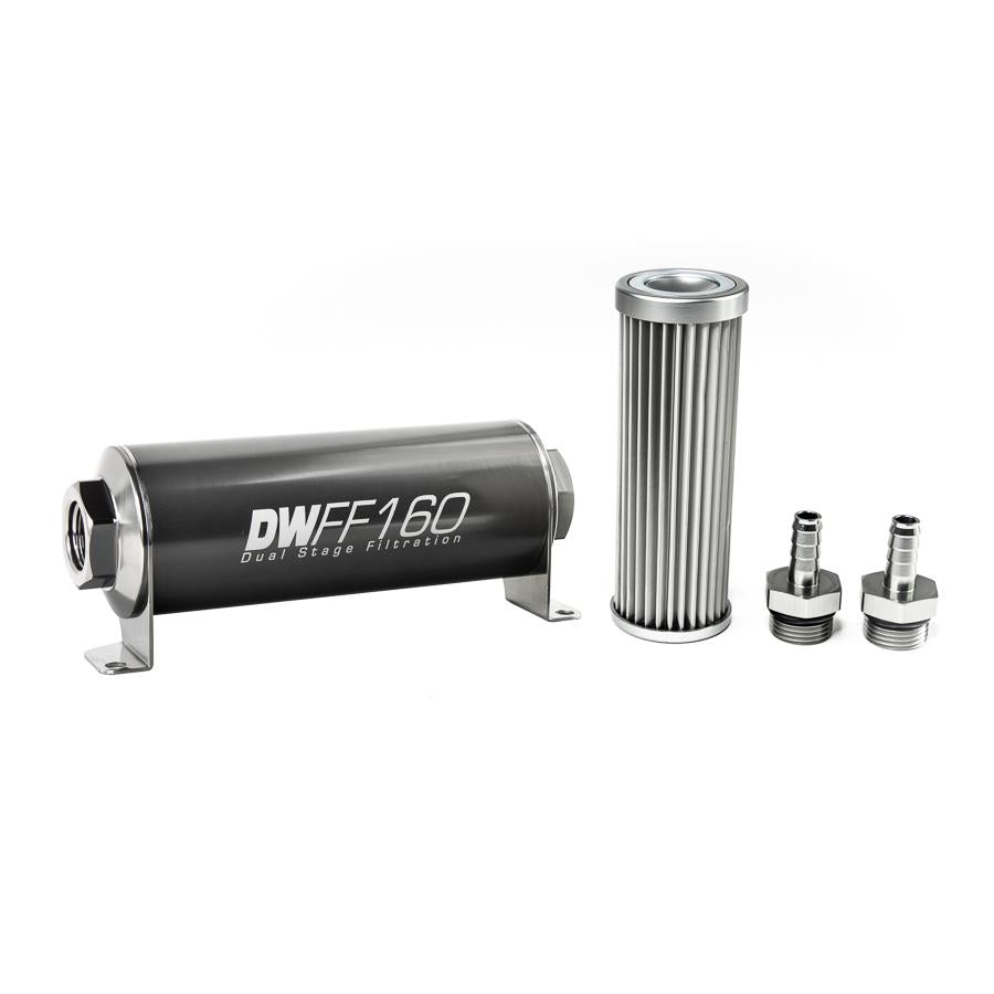 DeatschWerks 3/8 in, 5 micron, 160mm In-line fuel filter kit