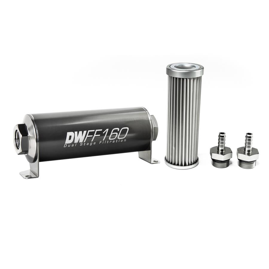 DeatschWerks 5/16 in, 5 micron, 160mm In-line fuel filter kit