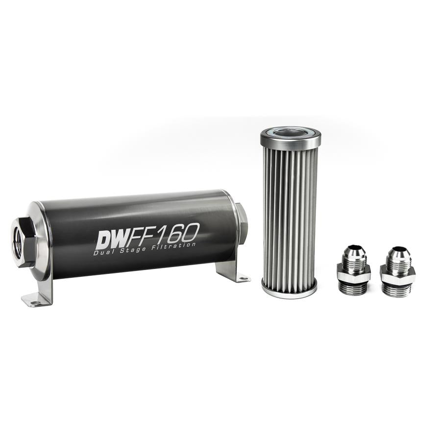 DeatschWerks '-8AN, 5 micron, 160mm In-line fuel filter kit