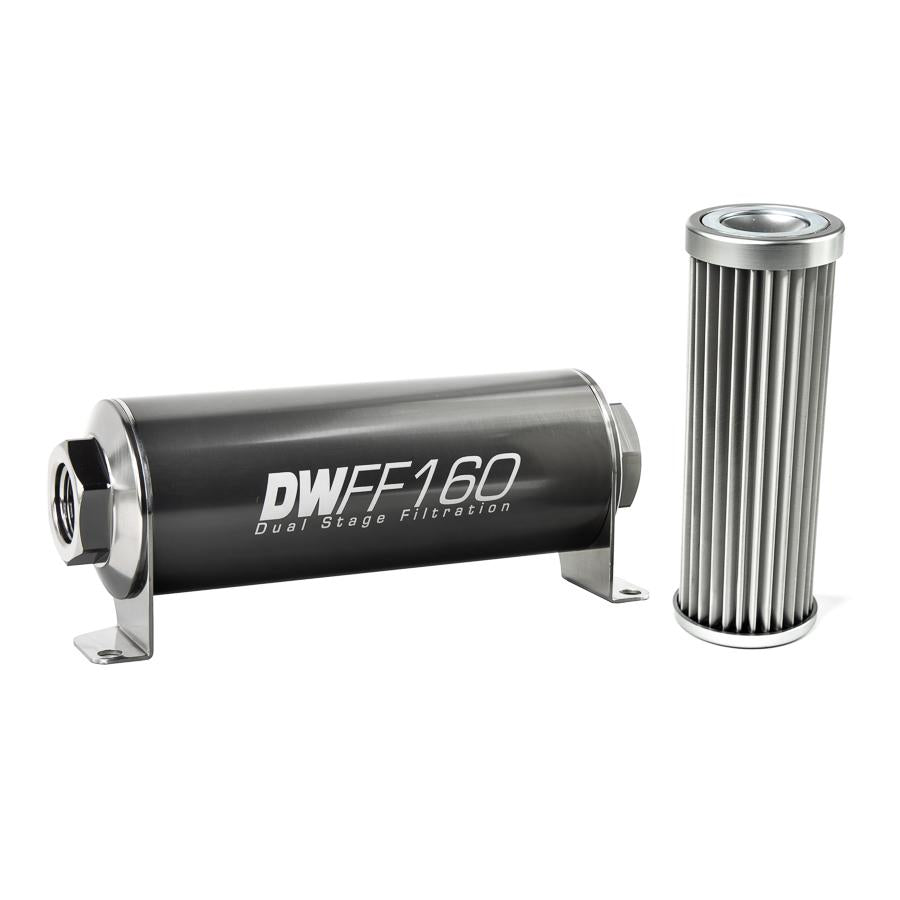 DeatschWerks '-10AN Female, 5 micron, 160mm In-line fuel filter kit