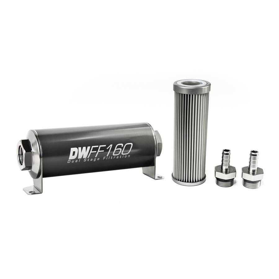 DeatschWerks 3/8 in, 10 micron, 160mm In-line fuel filter kit