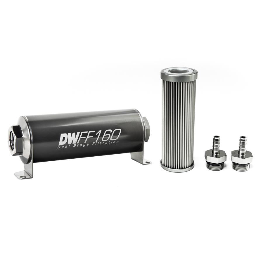 DeatschWerks 5/16 in, 10 micron, 160mm In-line fuel filter kit