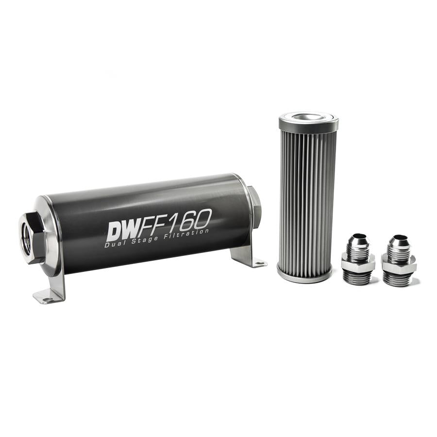 DeatschWerks '-8AN, 10 micron, 160mm In-line fuel filter kit