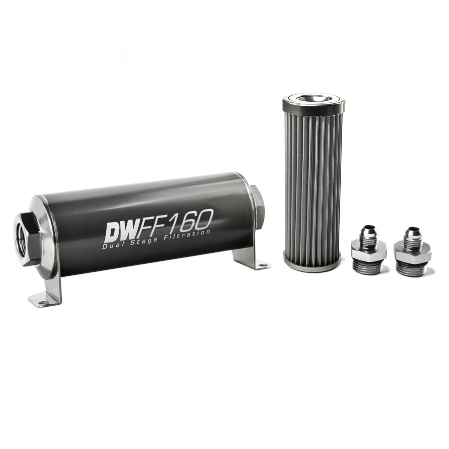 DeatschWerks '-6AN, 40 micron, 160mm In-line fuel filter kit