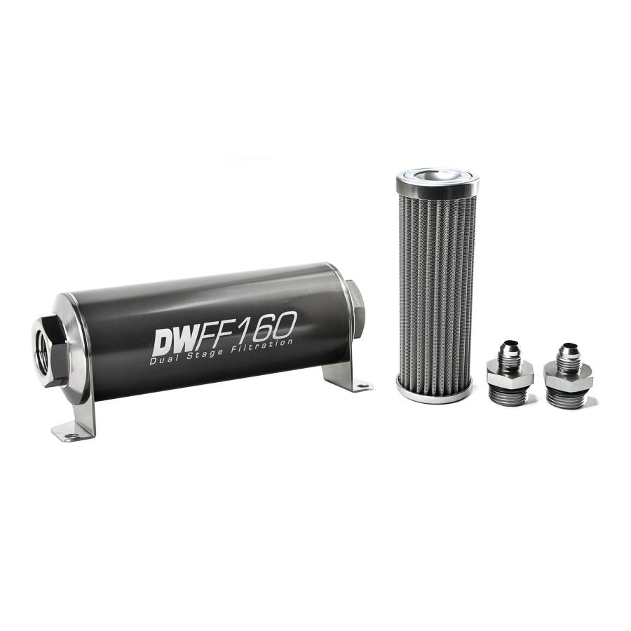 DeatschWerks '-6AN, 100 micron, 160mm In-line fuel filter kit