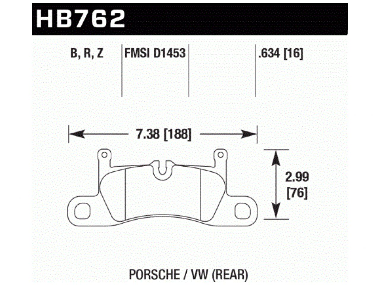 Hawk Brake Pads HB762Z.634 Item Image