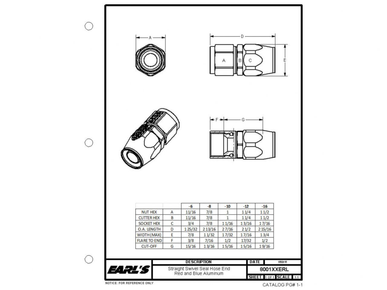 Earl's -12 ST. SWIVEL-SEAL