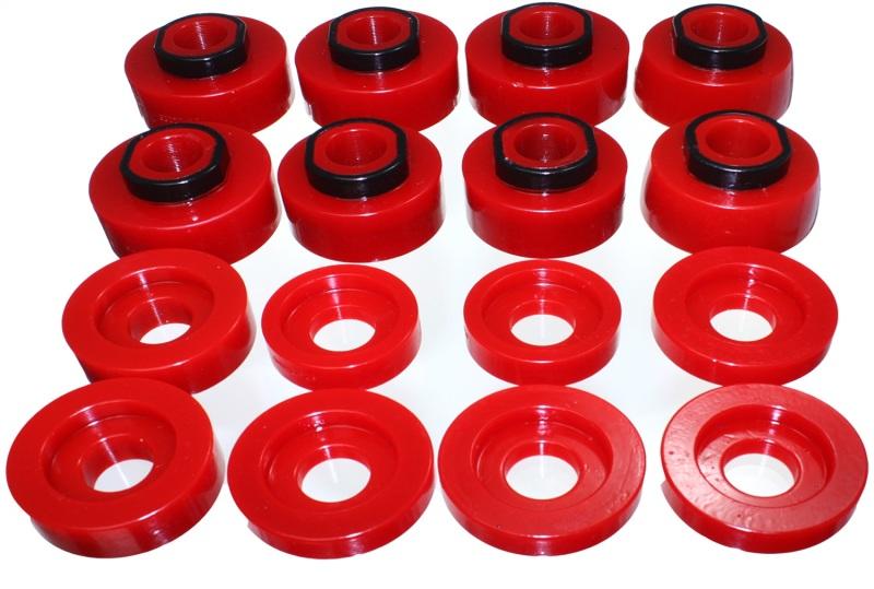 Energy Suspension 08-16 Ford F-250/F-350/F-450/F-550 Super Duty Crew Cab Red Body Mount Set 4.4124R Main Image