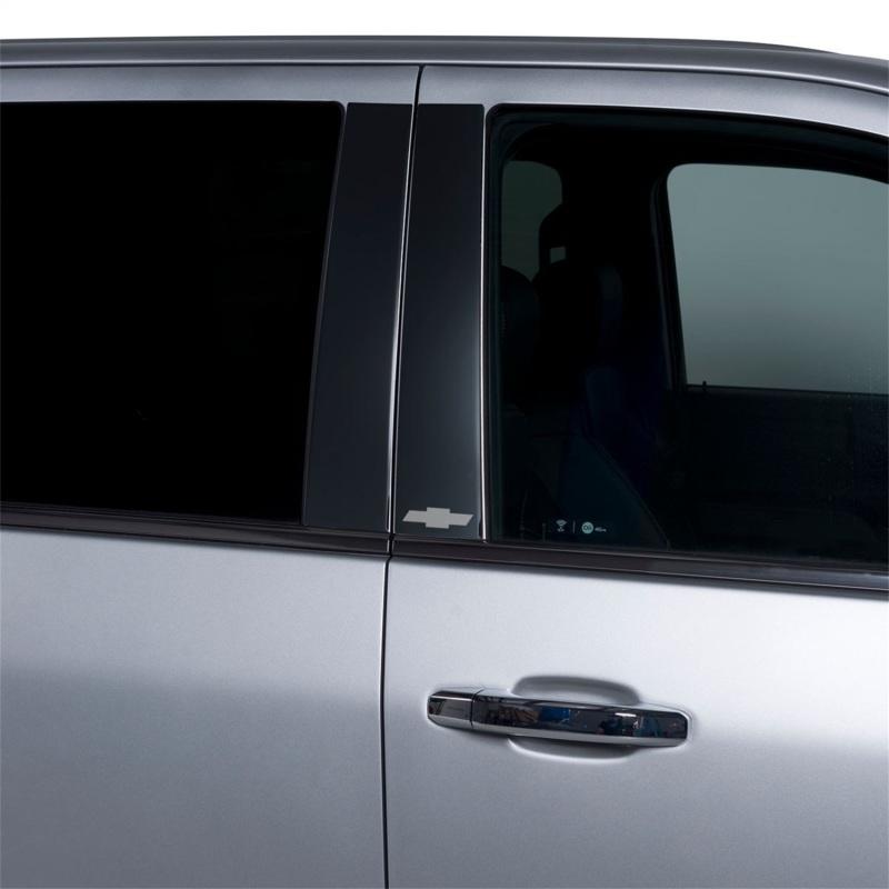 Putco 19-20 Chevy Silv Dbl/Crew Cab - Bow Tie Etching (Black Platinum) Black Platinum Pillar Posts 402670BPGM-1 Main Image