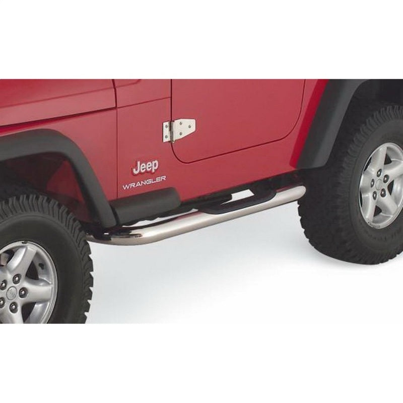 Rampage 1987-1995 Jeep Wrangler(YJ) 3 Inch Round Nerf Bar - Polished 9425