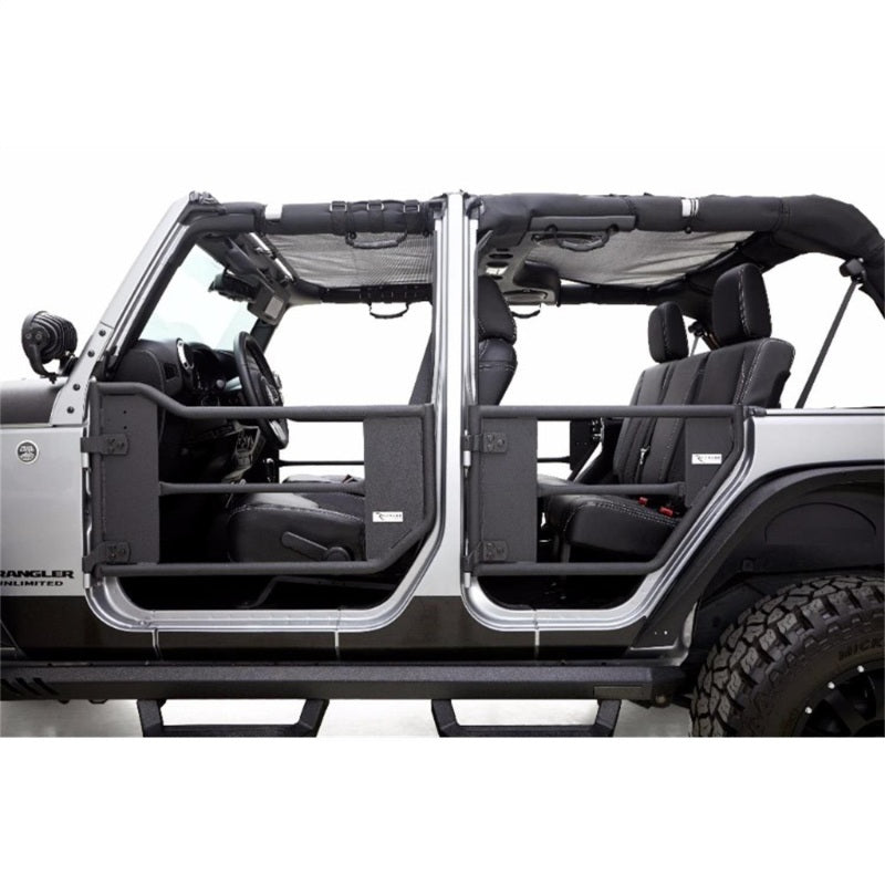 Rampage 2007-2018 Jeep Wrangler(JK) Unlimited 4-Door Tube Doors With Netting - Black 7684