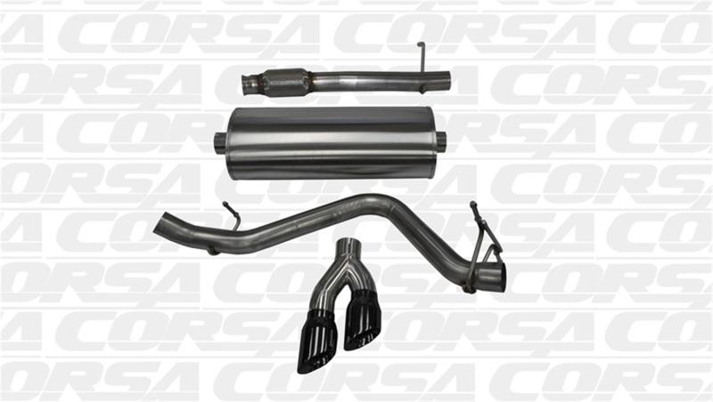 Corsa 14 GMC Sierra/Chevy Silv 1500 Reg. Cab/Long Bed 5.3L V8 Black Sport Single Side CB Exhaust 14872BLK Main Image