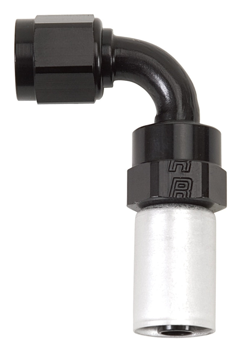 Russell Crimp-On 90° Hose End - Black / Silver