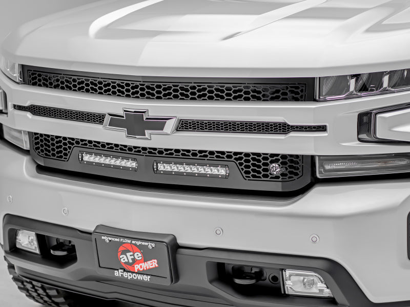 aFe 19-20 GM Silverado 1500 Scorpion Grille w/ LEDs 79-21003L