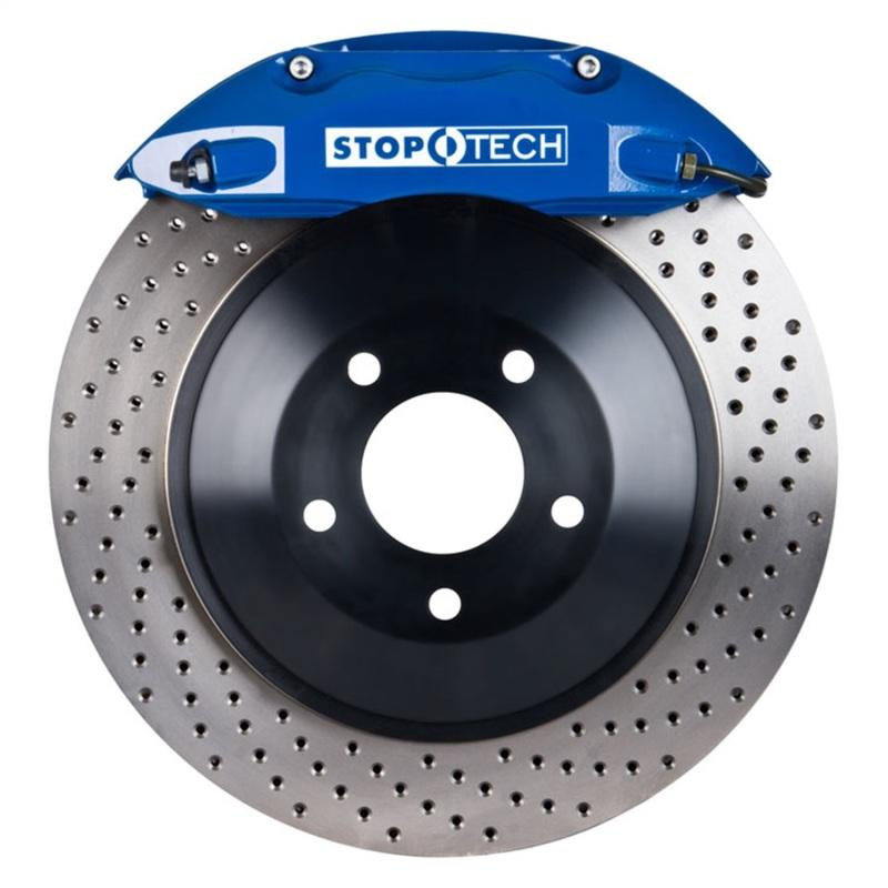 StopTech 05-14 Ford Mustang ST-40 Blue Calipers 355x32mm Drilled Rotors Front Big Brake Kit 82.330.4700.22 Main Image