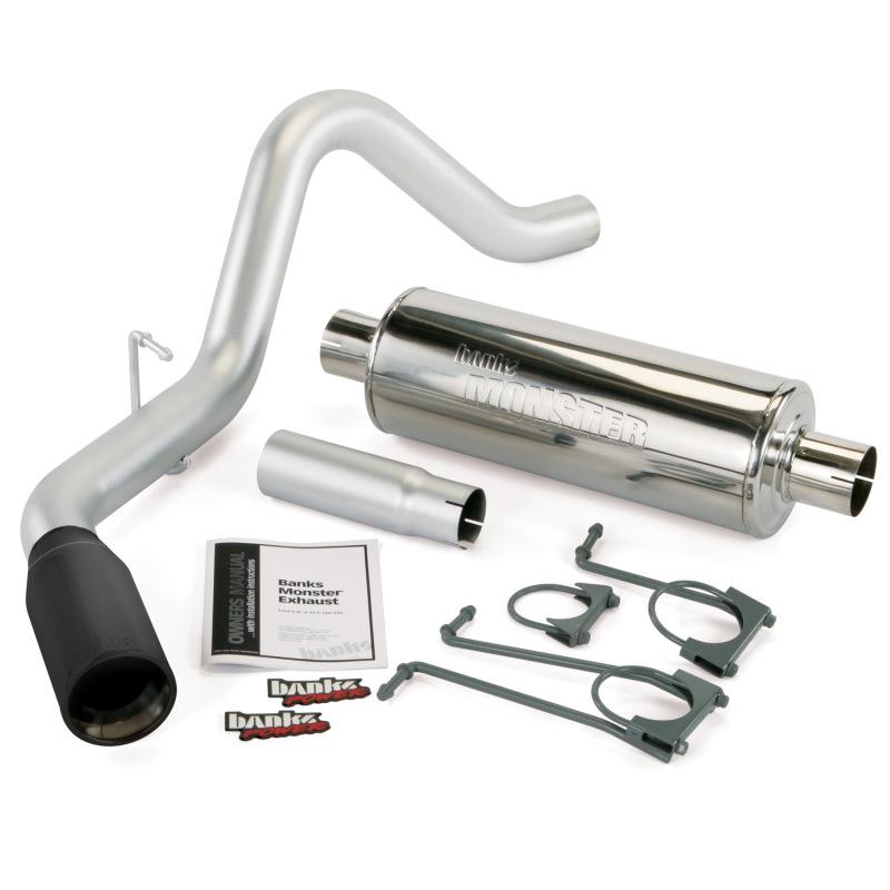 Banks Power 05-06 Ford 5.4/6.8L S/D Trk Monster Exhaust System - SS Single Exhaust w/ Black Tip 48724-B Main Image