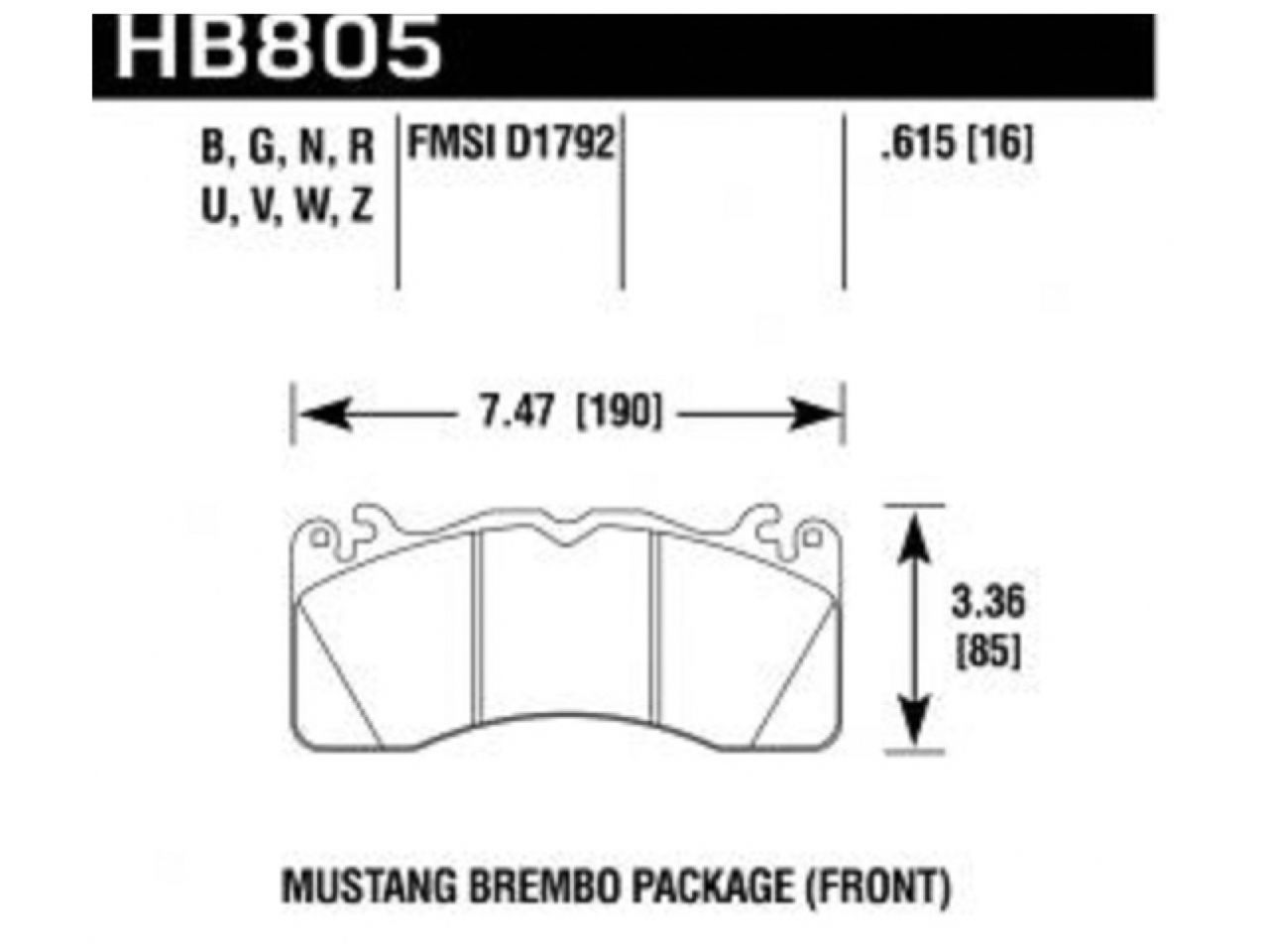 Hawk Brake Pads HB805N.615 Item Image