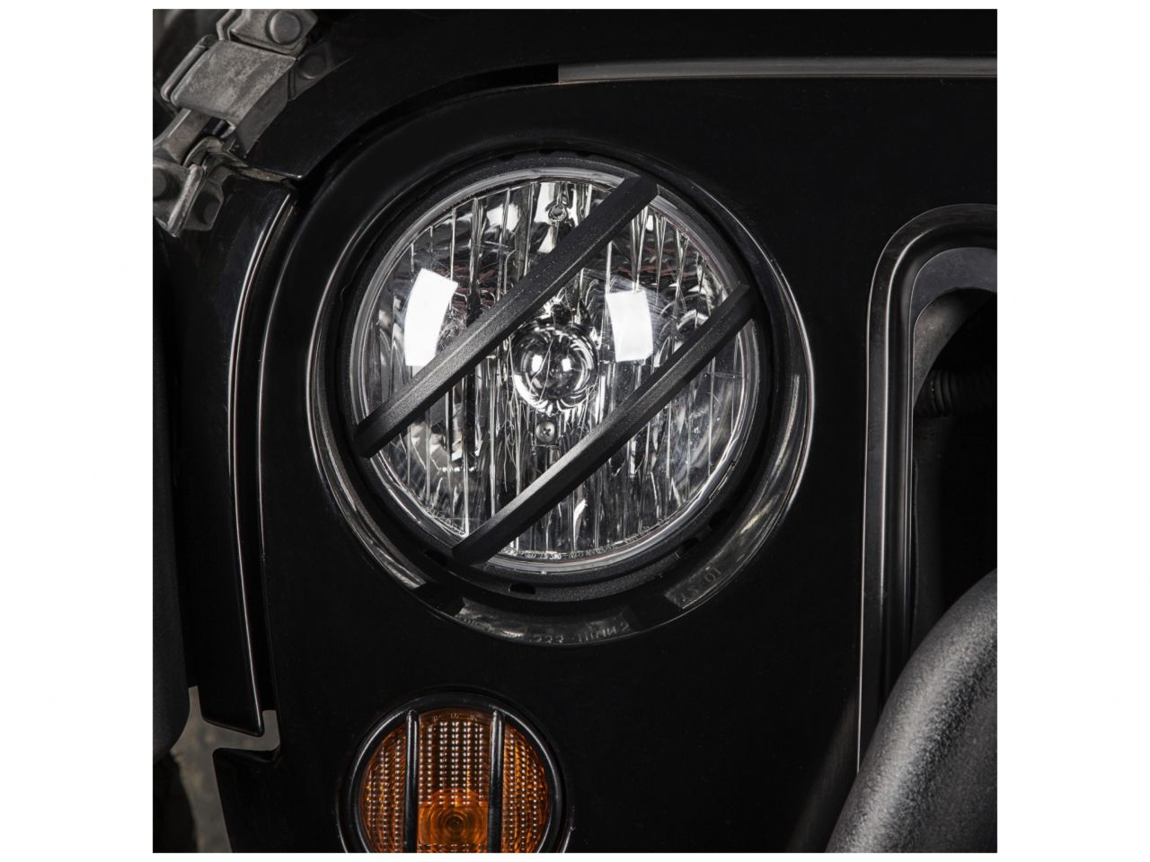 Rugged Ridge Elite Euro Guard Kit,Pivotal,Headlight,Black;07-18 Wrangler JK/JKU