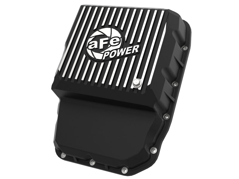 aFe Transmission Pan (Black w/ Machined Fins) 13-19 Dodge Diesel Trucks L6-6.7L (td) 46-71160B