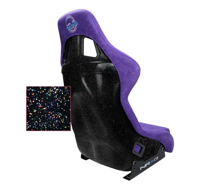 NRG FRP Bucket Seat PRISMA Edition w/ Pearlized Back/ Purple Alcantara w/ Phone Pockets - Large FRP-302PP-PRIMSA